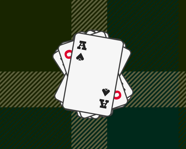 A stack of cards. All cards have piled face-up in random rotation. Only the top card is fully visible.