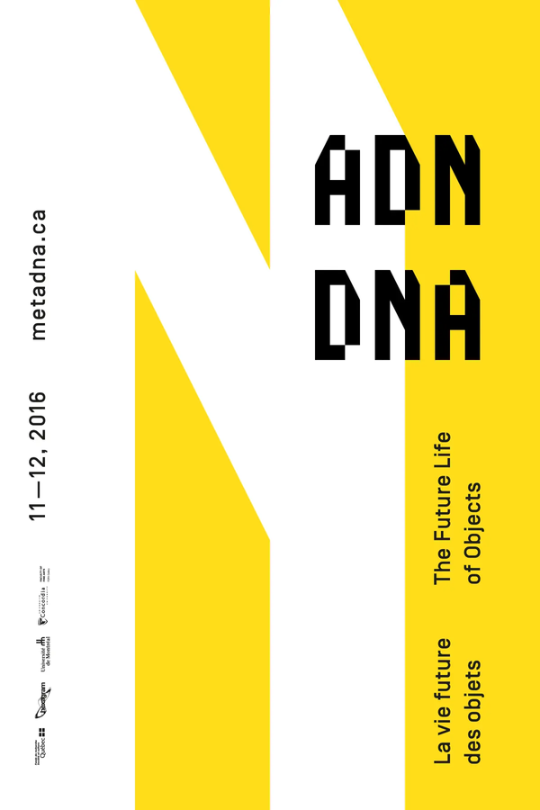 Graphical composition for the letter N in white. The letter N is built using modular blocks and spans across a bright yellow background.