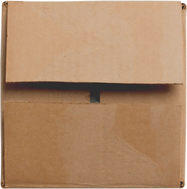 Closed cardboard box with unknown contents.