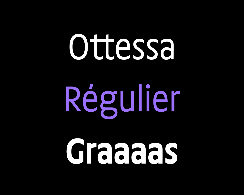 Quelques mots pour illustrer une typographie. La fonte est condensée, humaniste et faible en contraste.